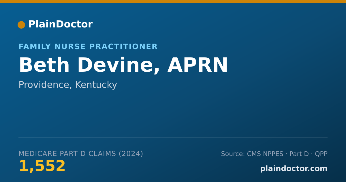 Shareable card for Beth Devine, APRN - Family Nurse Practitioner, Providence, KY