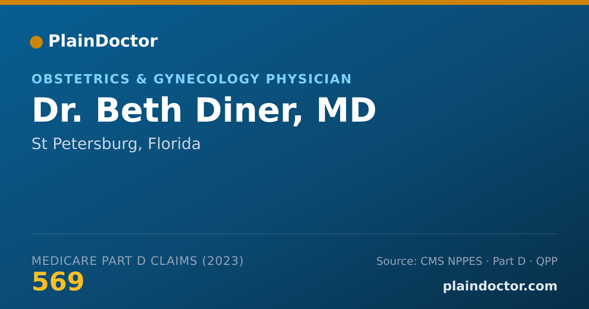 Shareable card for Beth Diner, MD - Obstetrics & Gynecology Physician, St Petersburg, FL