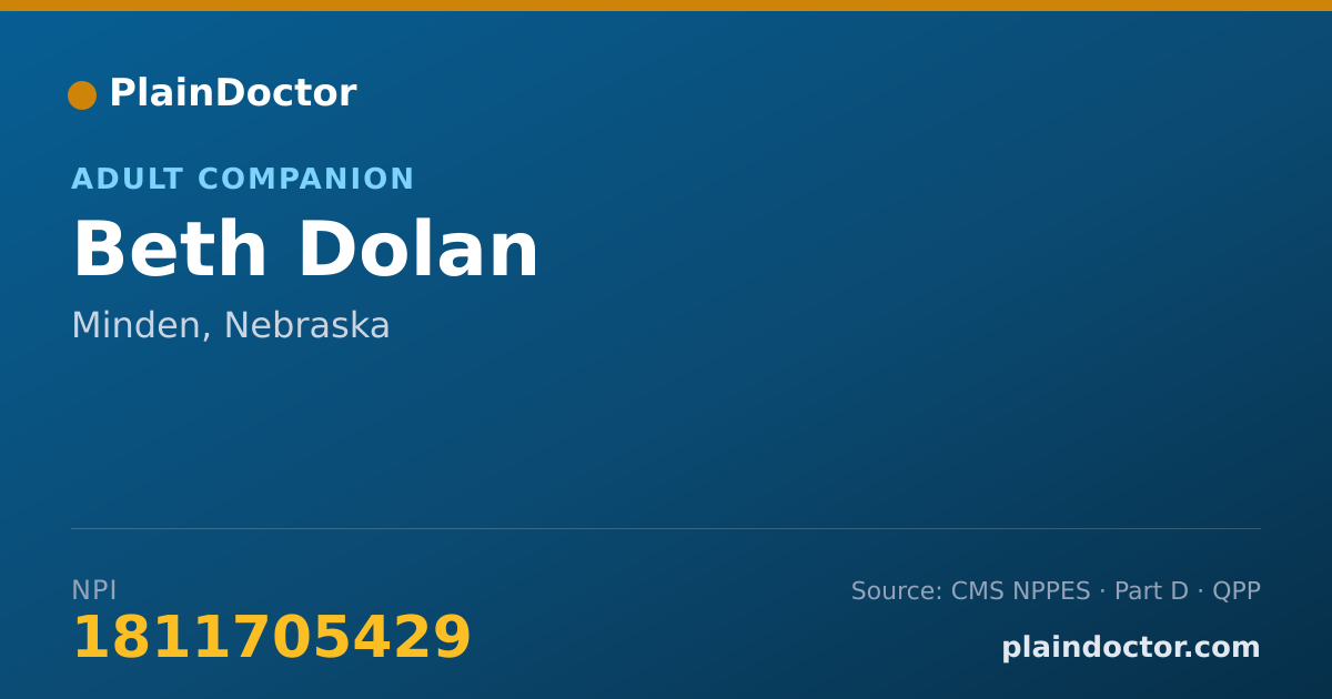 Shareable card for Beth Dolan - Adult Companion, Minden, NE