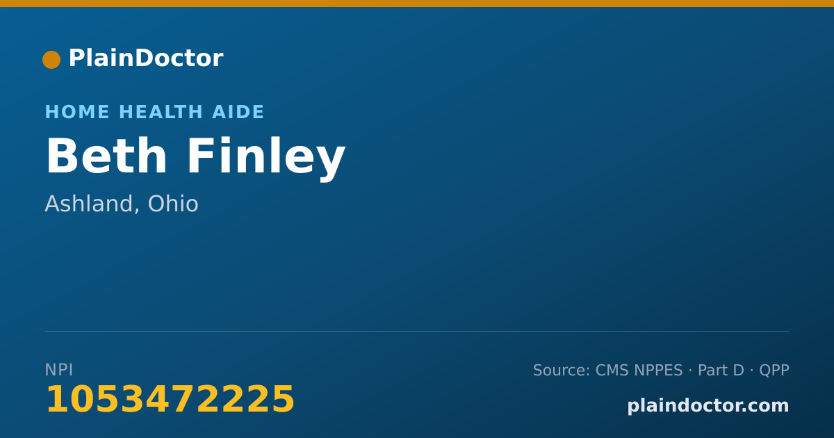 Shareable card for Beth Finley - Home Health Aide, Ashland, OH