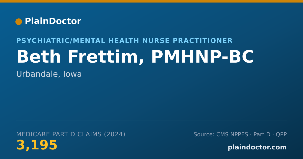 Shareable card for Beth Frettim, PMHNP-BC - Psychiatric/Mental Health Nurse Practitioner, Urbandale, IA