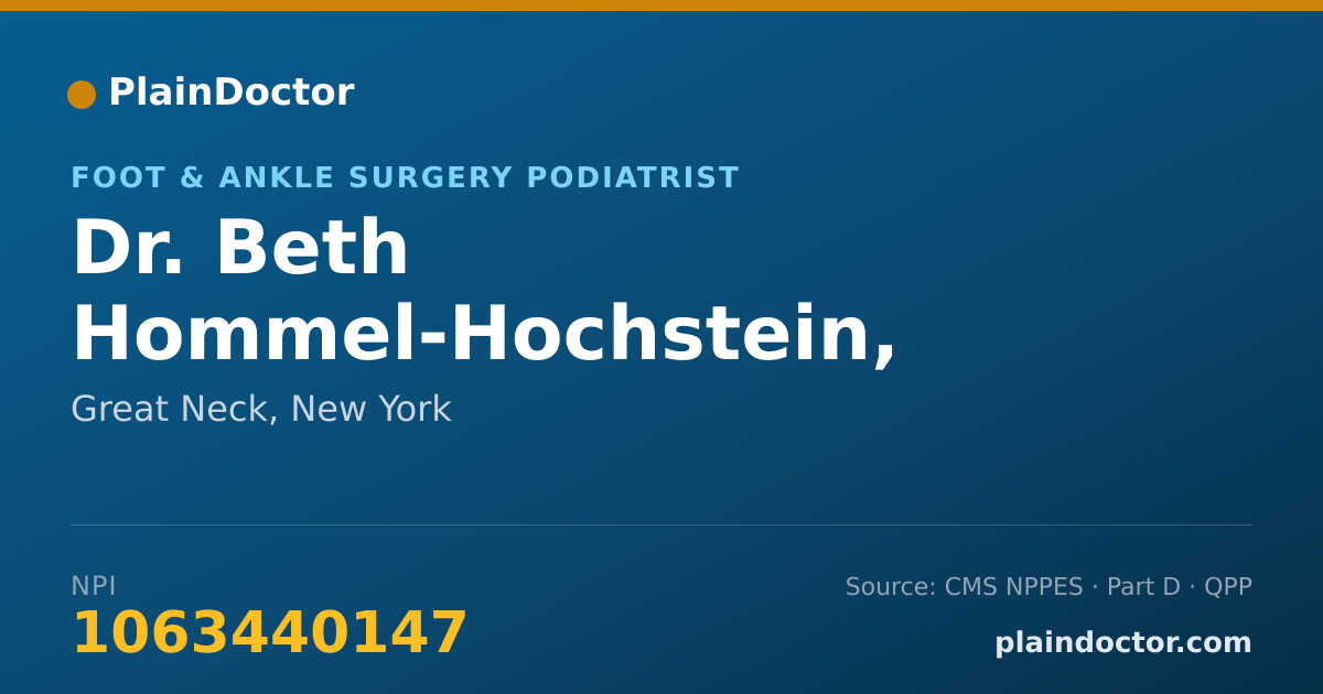 Shareable card for Beth Hommel-Hochstein, D.P.M. - Foot & Ankle Surgery Podiatrist, Great Neck, NY