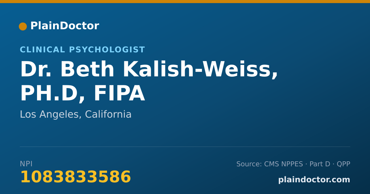 Shareable card for Beth Kalish-Weiss, PH.D, FIPA - Clinical Psychologist, Los Angeles, CA