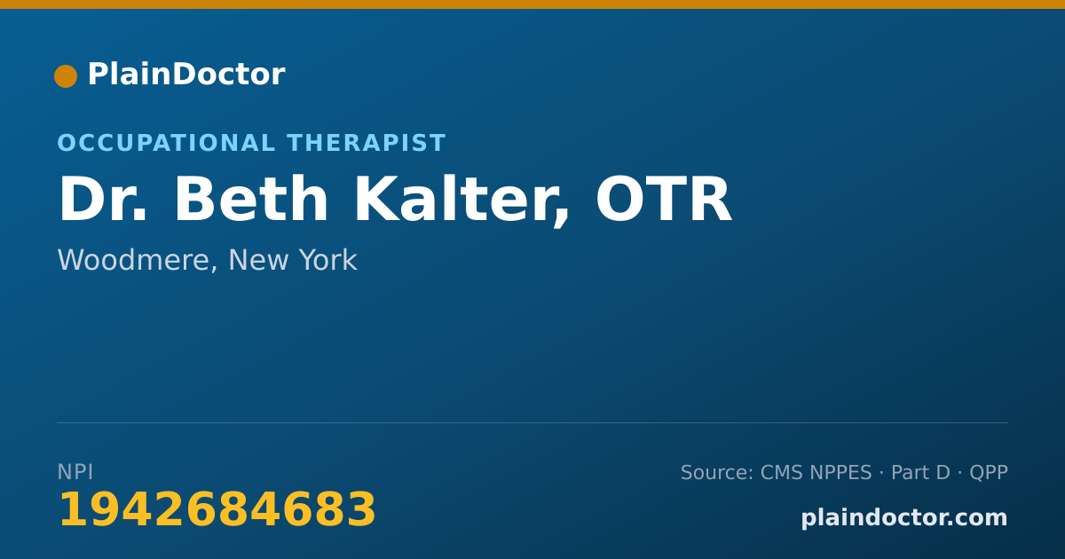 Shareable card for Beth Kalter, OTR - Occupational Therapist, Woodmere, NY