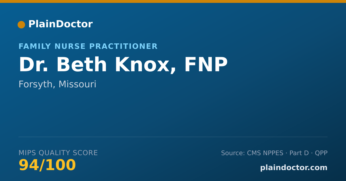 Shareable card for Beth Knox, FNP - Family Nurse Practitioner, Forsyth, MO