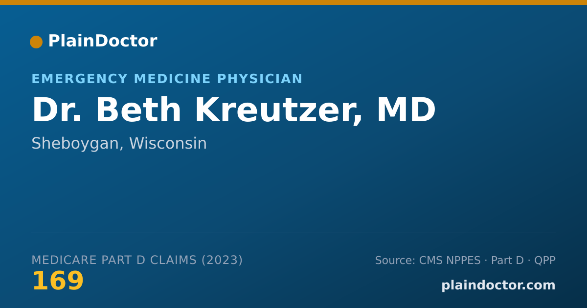 Shareable card for Beth Kreutzer, MD - Emergency Medicine Physician, Sheboygan, WI