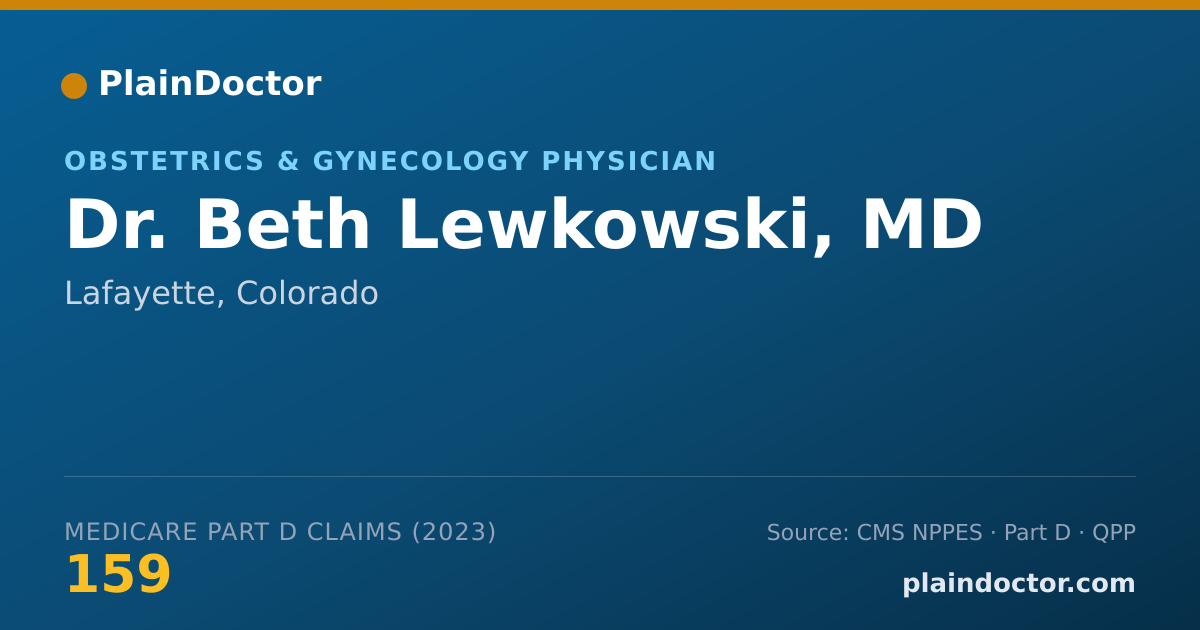 Shareable card for Beth Lewkowski, MD - Obstetrics & Gynecology Physician, Lafayette, CO