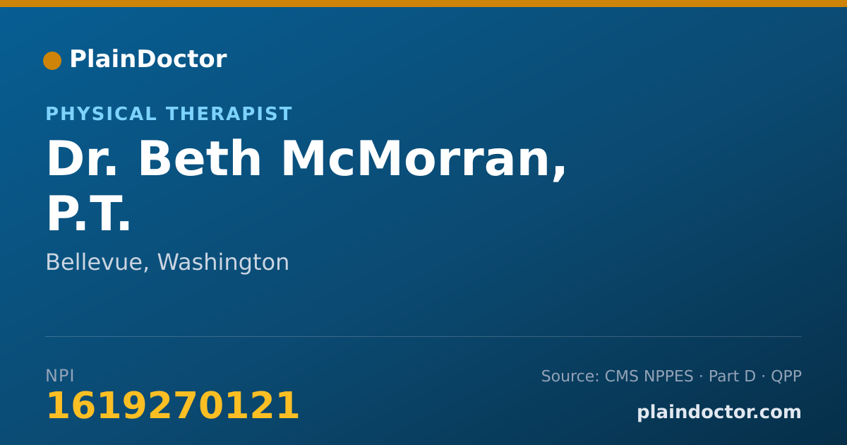 Shareable card for Beth McMorran, P.T. - Physical Therapist, Bellevue, WA