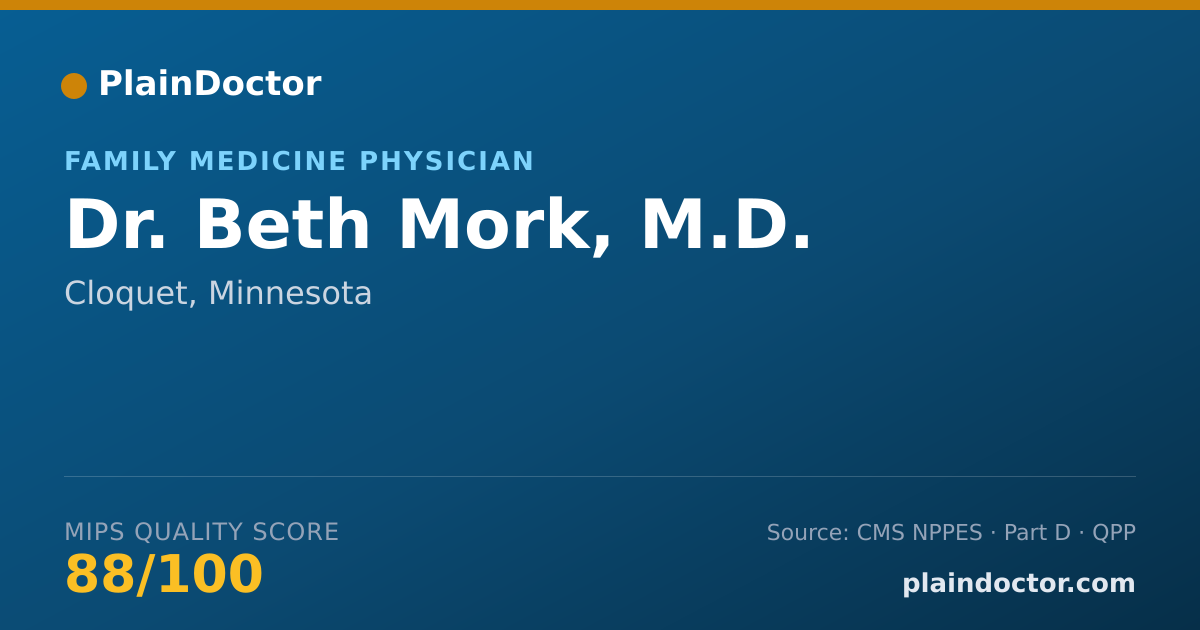 Shareable card for Beth Mork, M.D. - Family Medicine Physician, Cloquet, MN