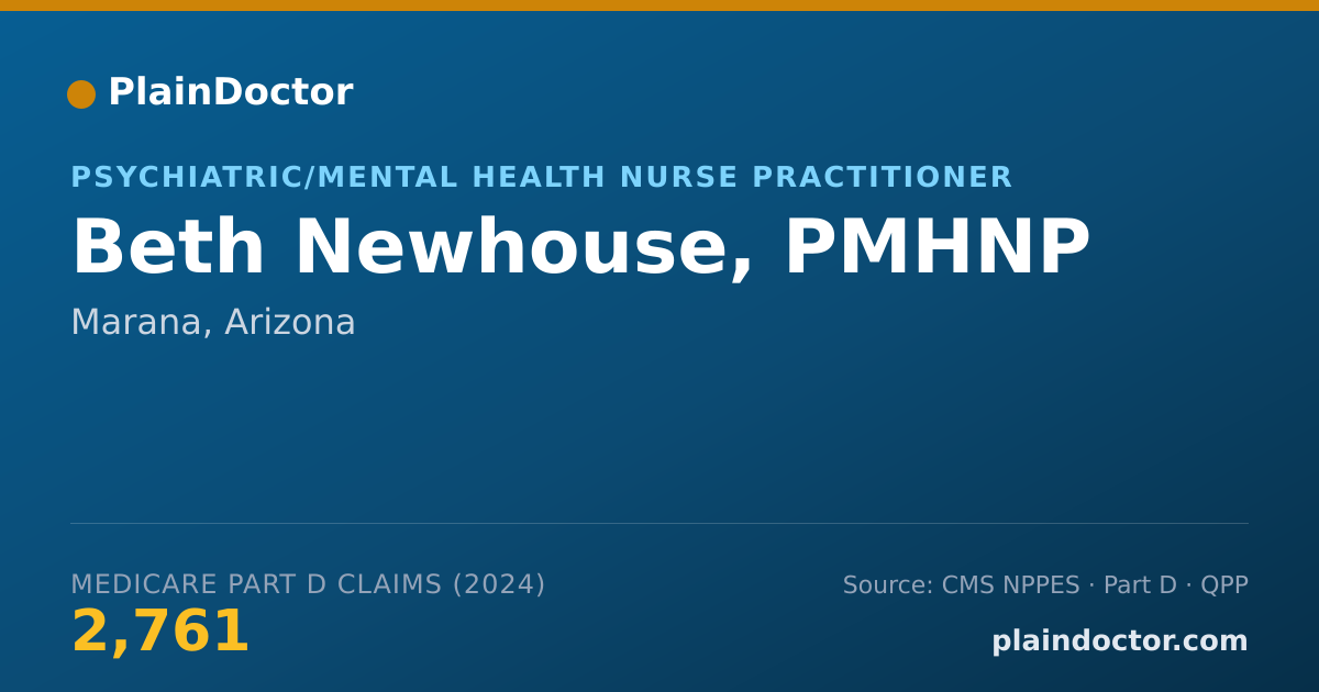 Shareable card for Beth Newhouse, PMHNP - Psychiatric/Mental Health Nurse Practitioner, Marana, AZ