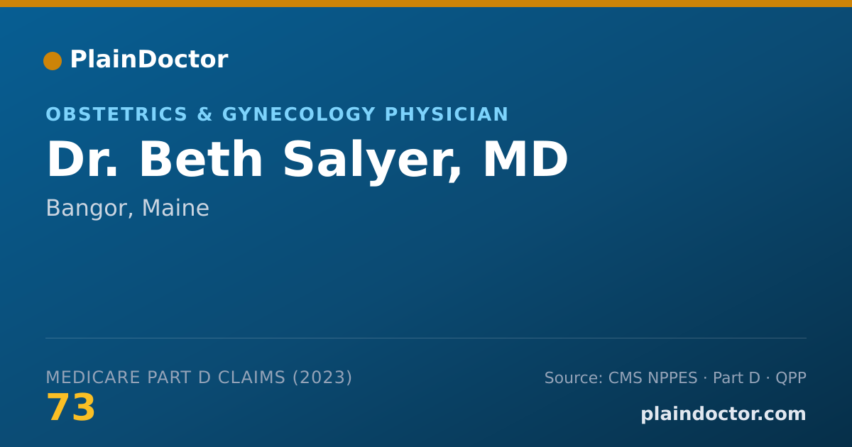 Shareable card for Beth Salyer, MD - Obstetrics & Gynecology Physician, Bangor, ME
