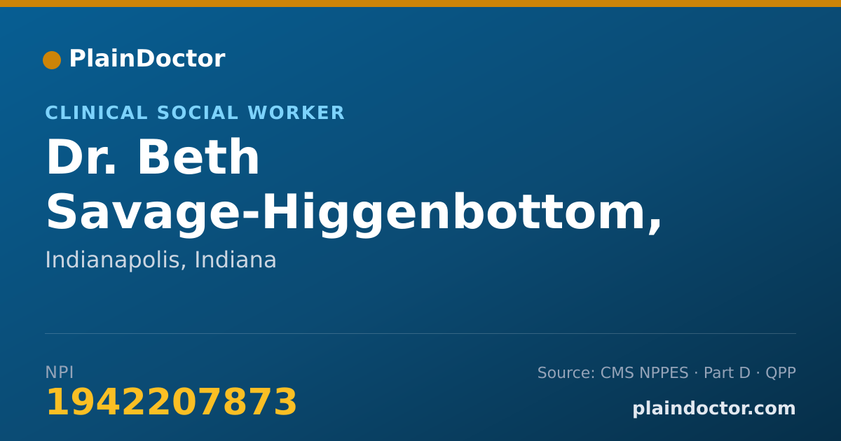 Shareable card for Beth Savage-Higgenbottom, LCSW - Clinical Social Worker, Indianapolis, IN