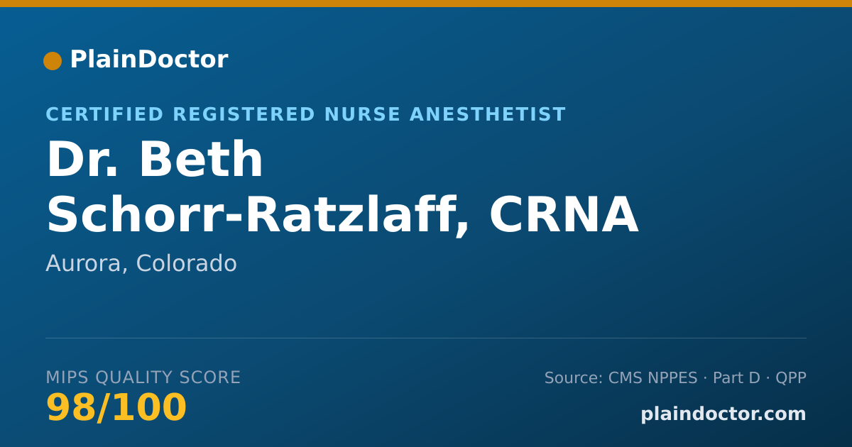 Shareable card for Beth Schorr-Ratzlaff, CRNA - Certified Registered Nurse Anesthetist, Aurora, CO