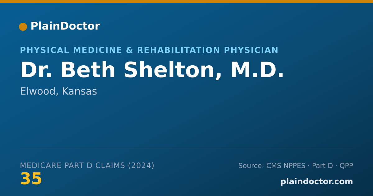Shareable card for Beth Shelton, M.D. - Physical Medicine & Rehabilitation Physician, Elwood, KS