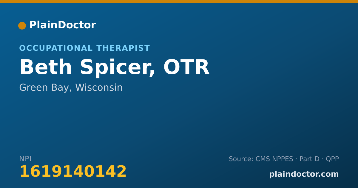 Shareable card for Beth Spicer, OTR - Occupational Therapist, Green Bay, WI