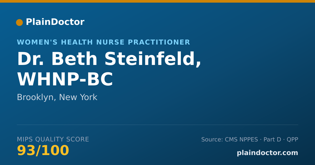 Shareable card for Beth Steinfeld, WHNP-BC - Women's Health Nurse Practitioner, Brooklyn, NY