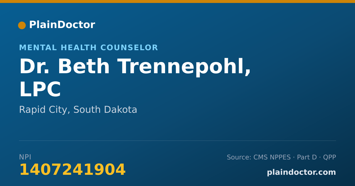 Shareable card for Beth Trennepohl, LPC - Mental Health Counselor, Rapid City, SD