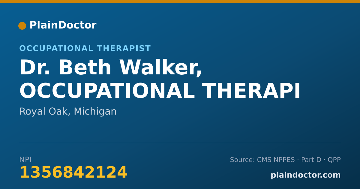 Shareable card for Beth Walker, OCCUPATIONAL THERAPI - Occupational Therapist, Royal Oak, MI