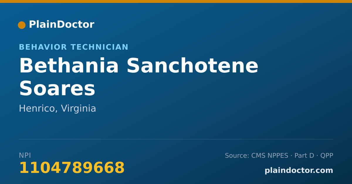 Shareable card for Bethania Sanchotene Soares - Behavior Technician, Henrico, VA