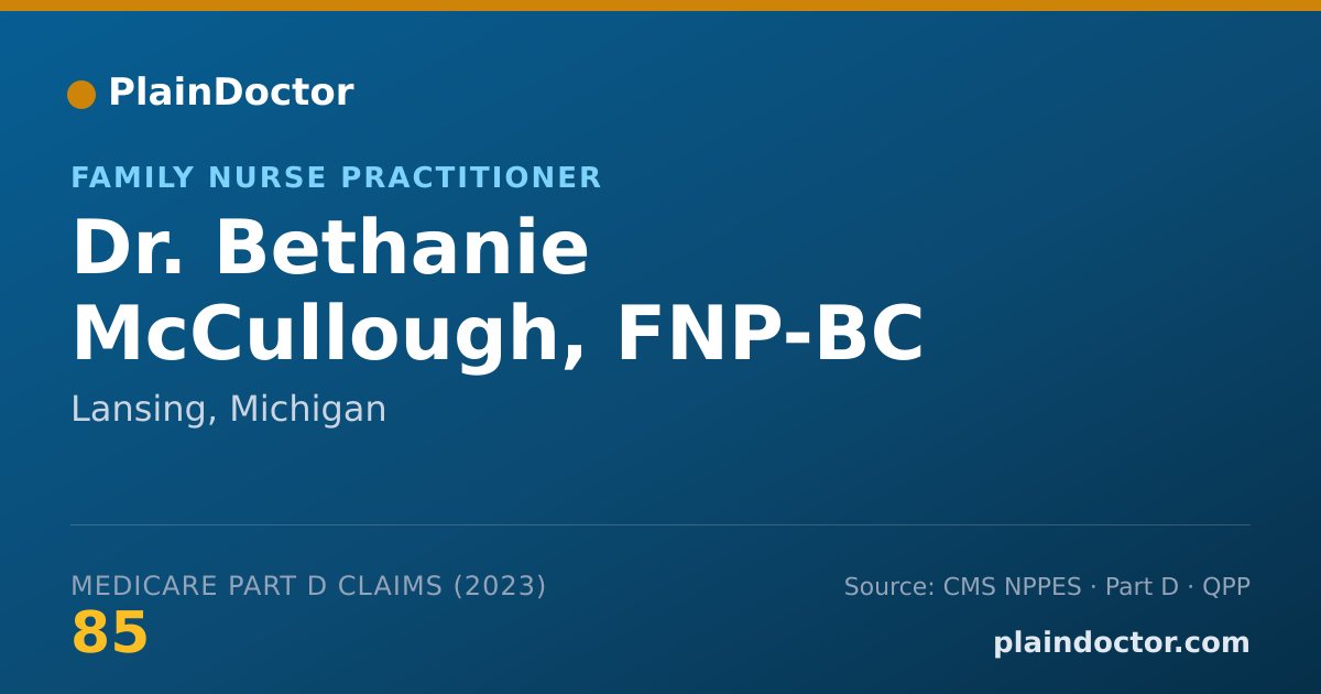 Shareable card for Bethanie McCullough, FNP-BC - Family Nurse Practitioner, Lansing, MI