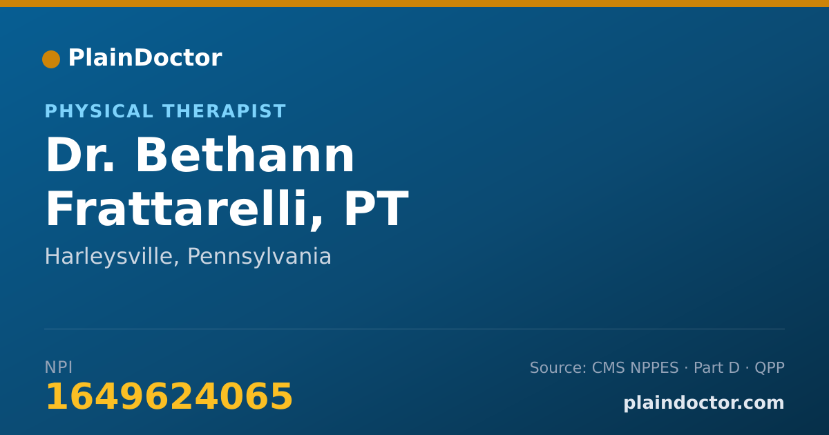 Shareable card for Bethann Frattarelli, PT - Physical Therapist, Harleysville, PA