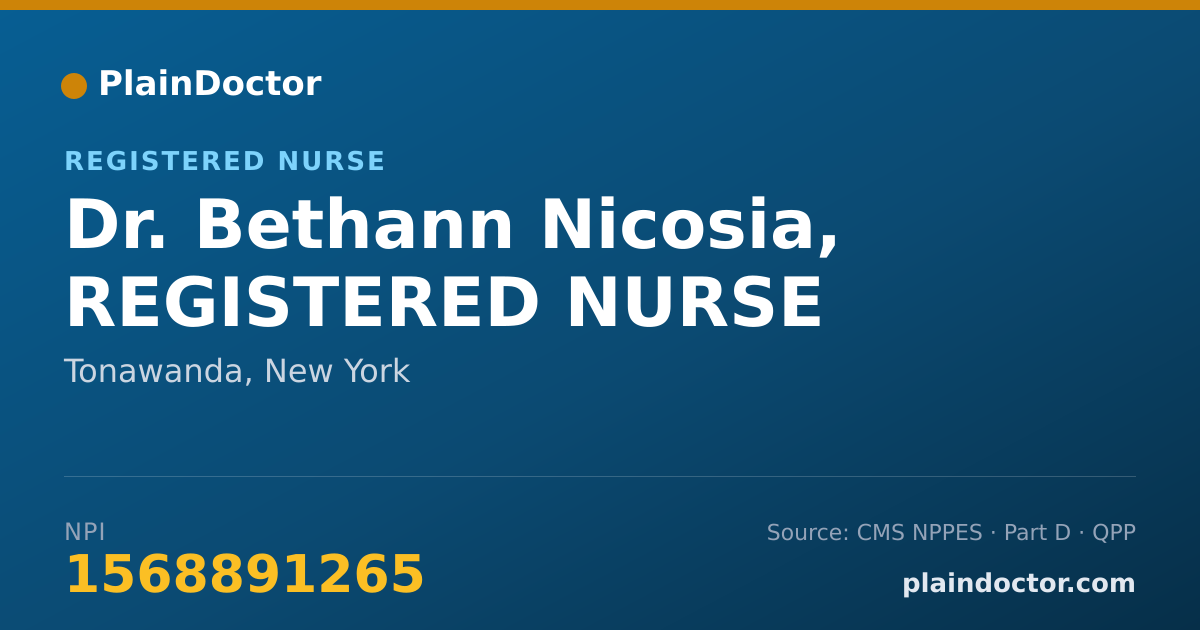 Shareable card for Bethann Nicosia, REGISTERED NURSE - Registered Nurse, Tonawanda, NY