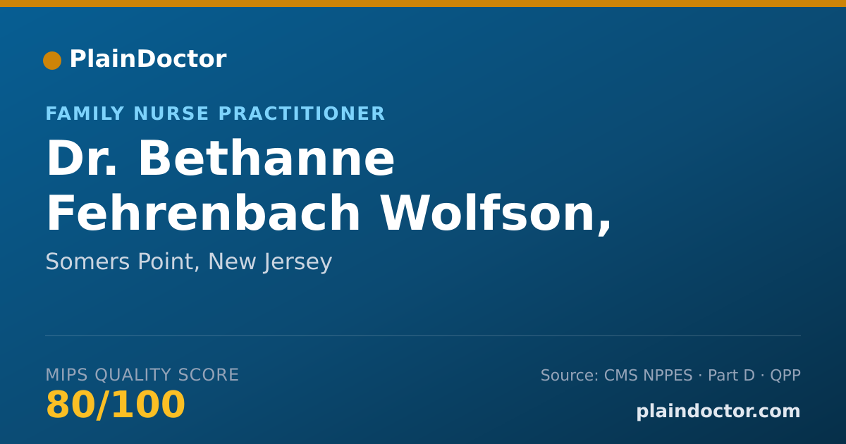 Shareable card for Bethanne Fehrenbach Wolfson, CRNP - Family Nurse Practitioner, Somers Point, NJ