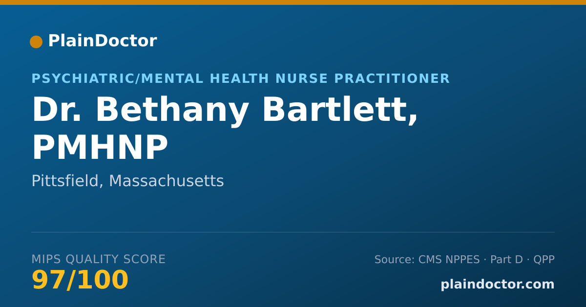 Shareable card for Bethany Bartlett, PMHNP - Psychiatric/Mental Health Nurse Practitioner, Pittsfield, MA