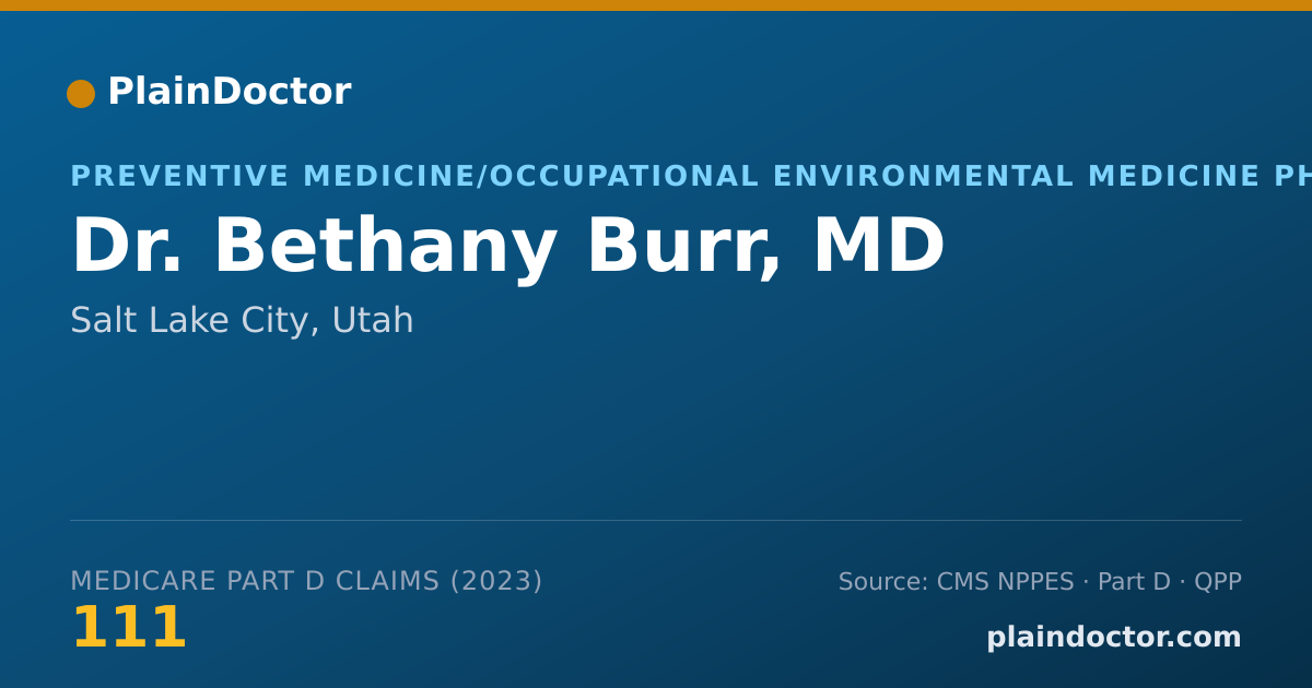 Shareable card for Bethany Burr, MD - Preventive Medicine/Occupational Environmental Medicine Physician, Salt Lake City, UT