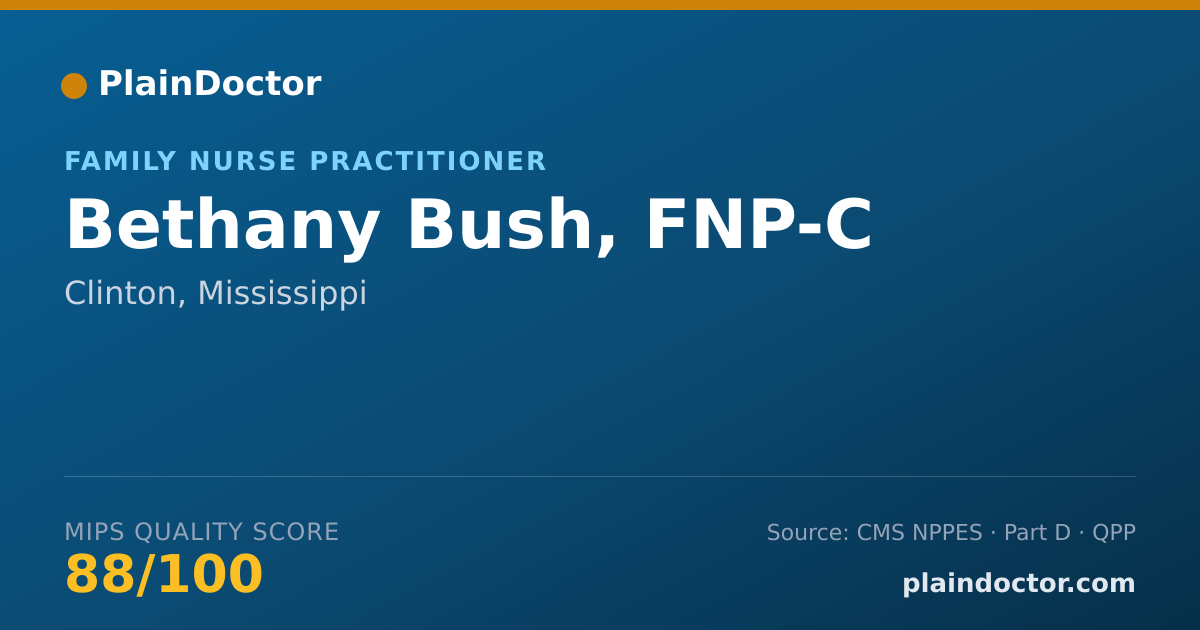 Shareable card for Bethany Bush, FNP-C - Family Nurse Practitioner, Clinton, MS