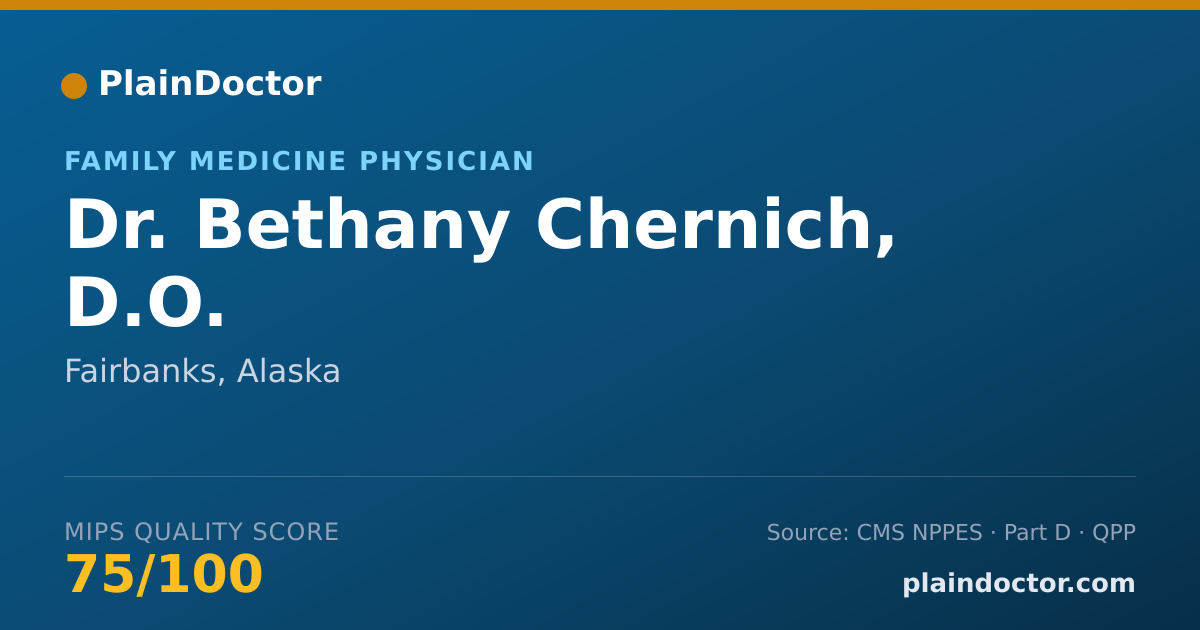 Shareable card for Bethany Chernich, D.O. - Family Medicine Physician, Fairbanks, AK