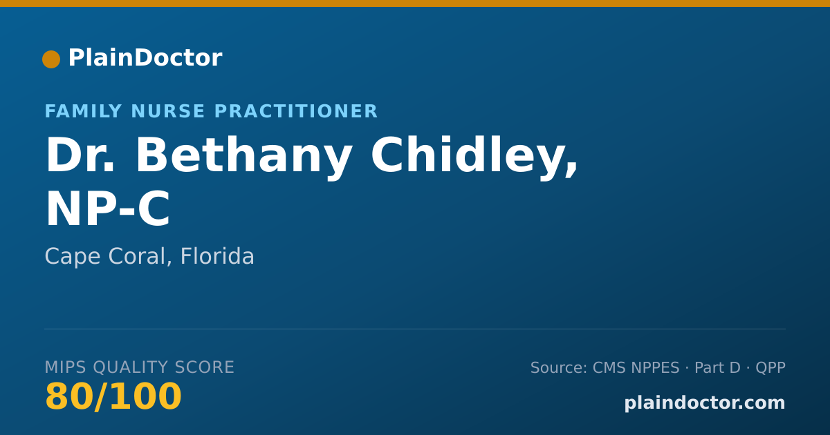 Shareable card for Bethany Chidley, NP-C - Family Nurse Practitioner, Cape Coral, FL