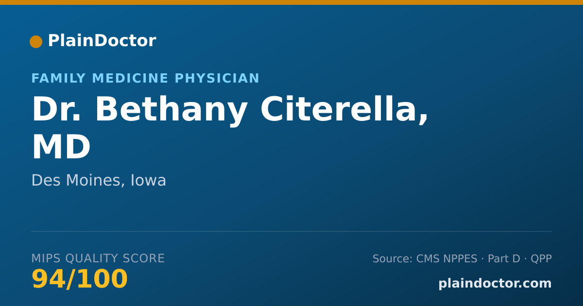 Shareable card for Bethany Citerella, MD - Family Medicine Physician, Des Moines, IA