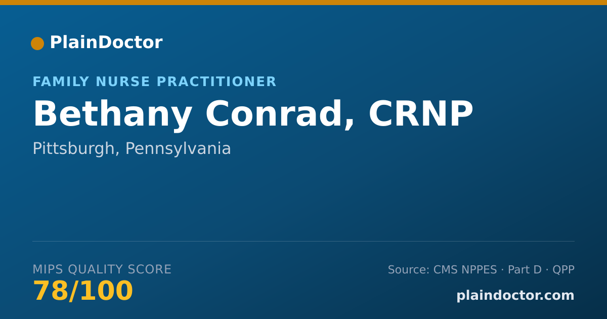 Shareable card for Bethany Conrad, CRNP - Family Nurse Practitioner, Pittsburgh, PA