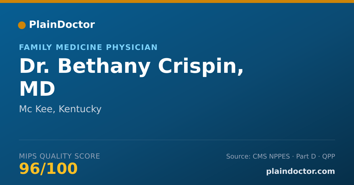 Shareable card for Bethany Crispin, MD - Family Medicine Physician, Mc Kee, KY