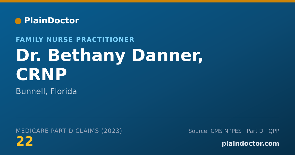 Shareable card for Bethany Danner, CRNP - Family Nurse Practitioner, Bunnell, FL