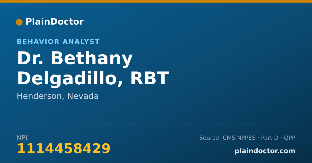 Shareable card for Bethany Delgadillo, RBT - Behavior Analyst, Henderson, NV