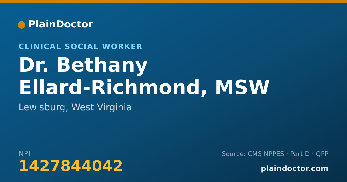 Shareable card for Bethany Ellard-Richmond, MSW LICSW - Clinical Social Worker, Lewisburg, WV