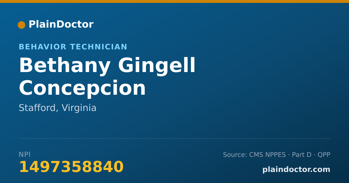 Shareable card for Bethany Gingell Concepcion - Behavior Technician, Stafford, VA