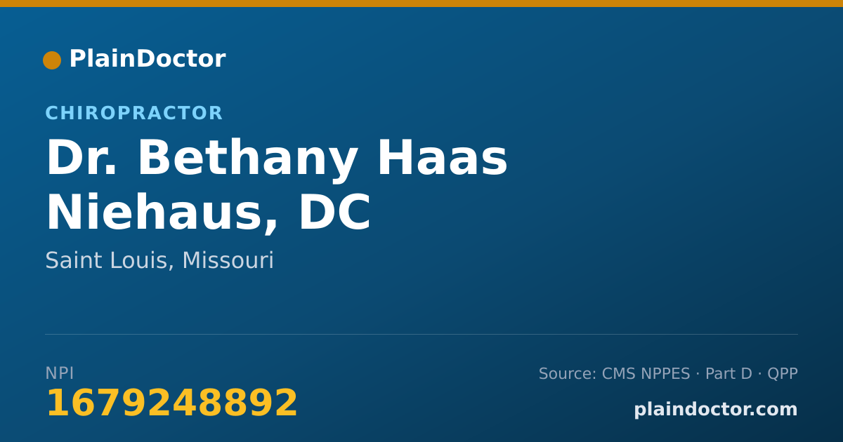 Shareable card for Bethany Haas Niehaus, DC - Chiropractor, Saint Louis, MO