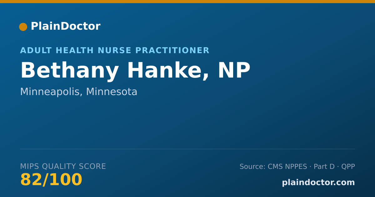 Shareable card for Bethany Hanke, NP - Adult Health Nurse Practitioner, Minneapolis, MN