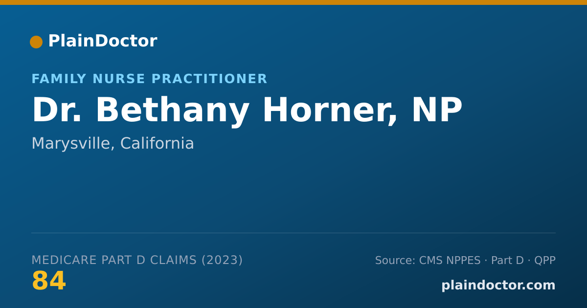 Shareable card for Bethany Horner, NP - Family Nurse Practitioner, Marysville, CA