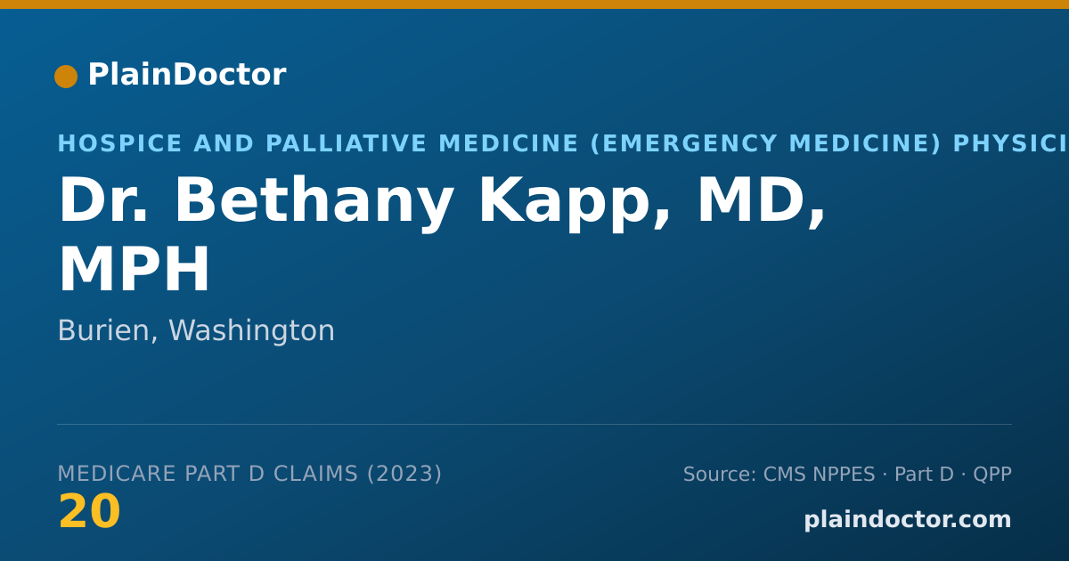 Shareable card for Bethany Kapp, MD, MPH - Hospice and Palliative Medicine (Emergency Medicine) Physician, Burien, WA