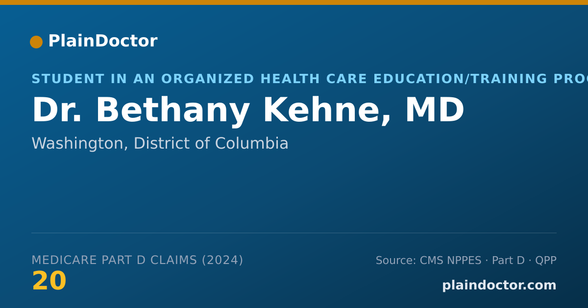 Shareable card for Bethany Kehne, MD - Student in an Organized Health Care Education/Training Program, Washington, DC