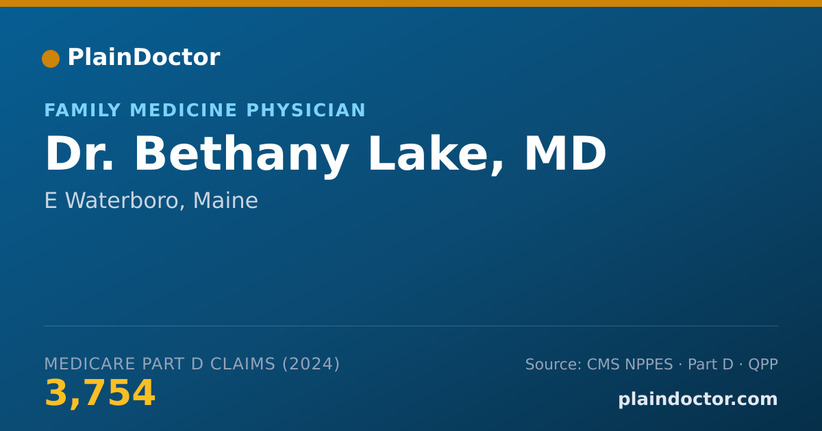 Shareable card for Bethany Lake, MD - Family Medicine Physician, E Waterboro, ME