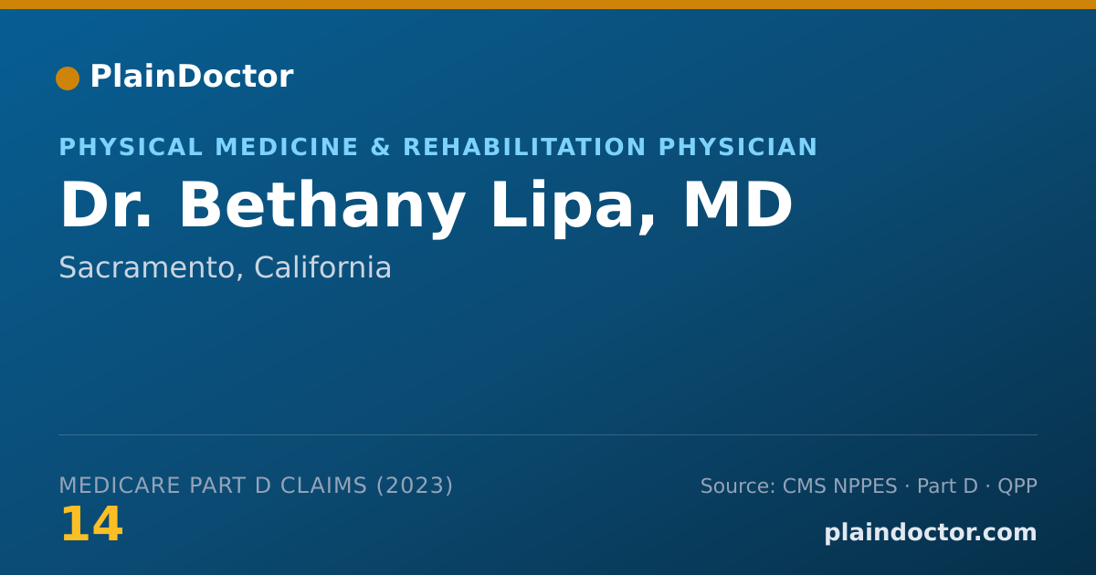 Shareable card for Bethany Lipa, MD - Physical Medicine & Rehabilitation Physician, Sacramento, CA