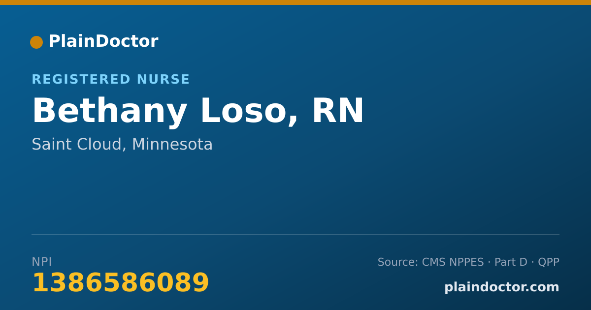 Shareable card for Bethany Loso, RN - Registered Nurse, Saint Cloud, MN