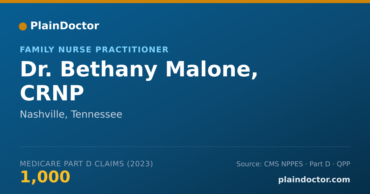 Shareable card for Bethany Malone, CRNP - Family Nurse Practitioner, Nashville, TN