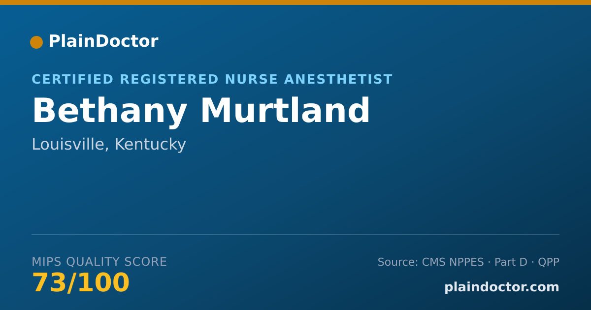 Shareable card for Bethany Murtland - Certified Registered Nurse Anesthetist, Louisville, KY