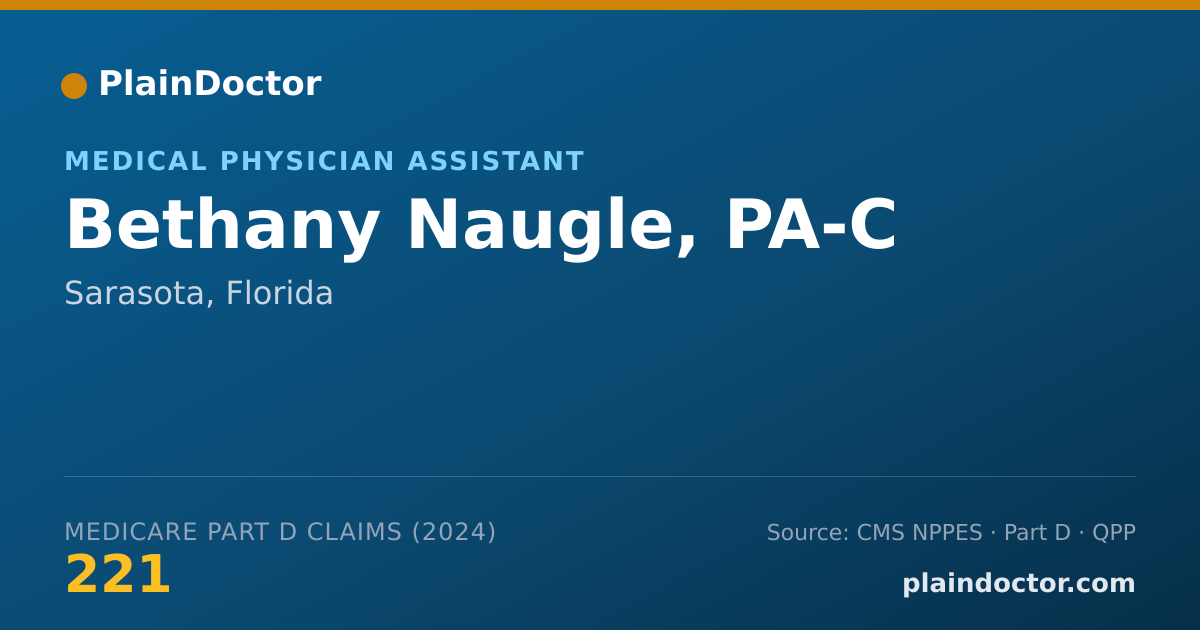 Shareable card for Bethany Naugle, PA-C - Physician Assistant, Sarasota, FL